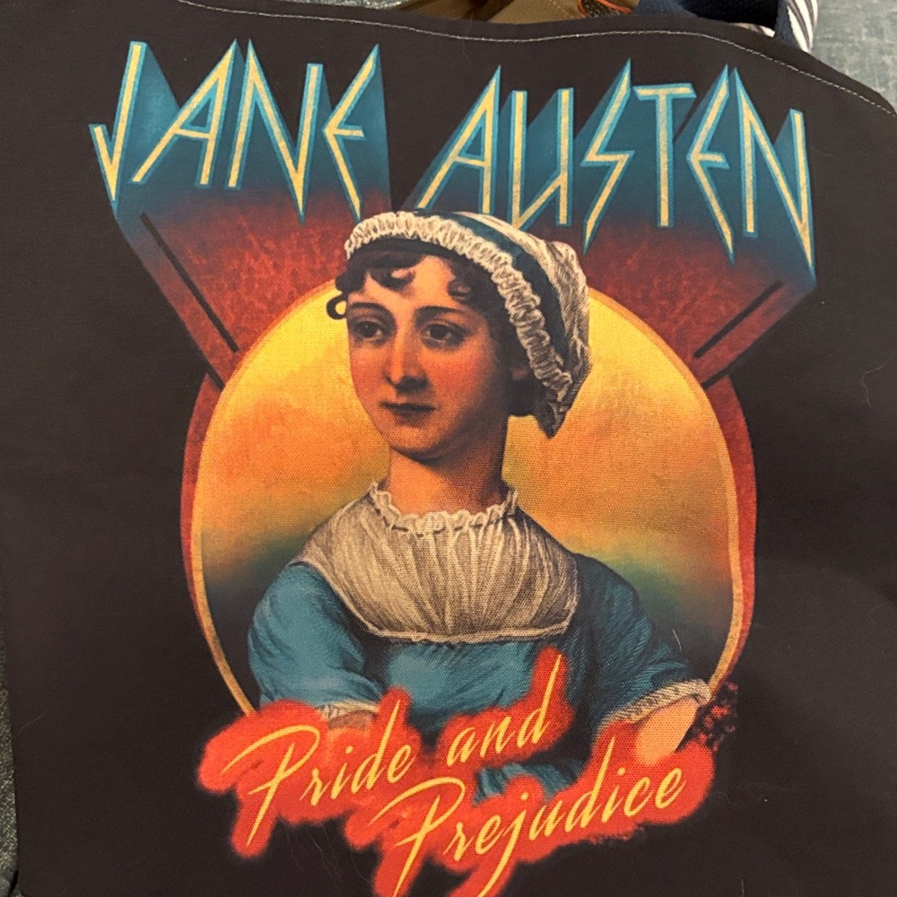 Jane Austen Themed Tote Bag - Multicolor